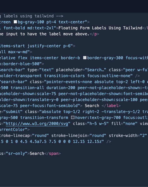 floating labels in tailwind