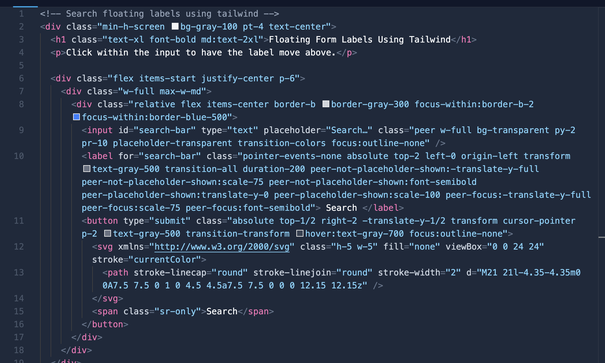 floating labels in tailwind